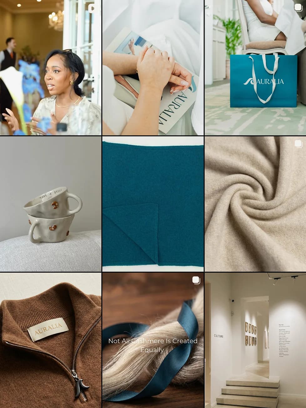 The Auralia feed before the pre-launch content strategy